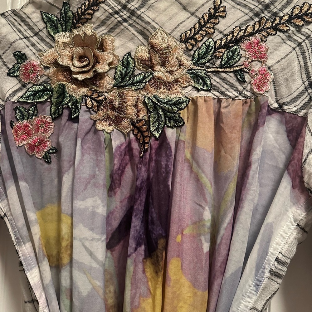 Aratta Silent Journey Plaid Duster Shirt Maxi Dress XS - Picture 4 of 5